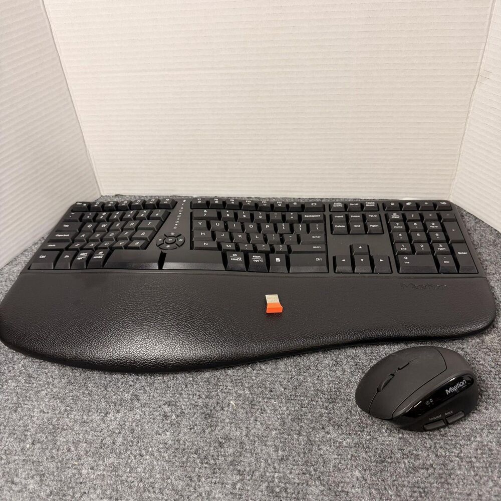 Meetion DirectorC Wireless Ergonomic Keyboard Mouse Combo USB Black PC Mac